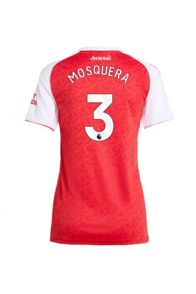 Arsenal Cristhian Mosquera #3 Jalkapallovaatteet Naisten Kotipaita 2025-26 Lyhythihainen Arsenal Cristhian Mosquera #3 Jalkapallovaatteet Naisten Kotipaita 2025-26 Lyhythihainen